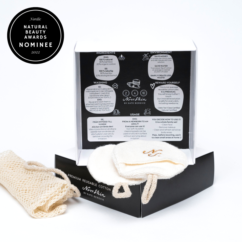 Premium Reusable Cotton Pads 100% natural - Norrskin