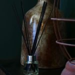 The Red House scented candle by Norrskin in whisky glass with wooden lid inspired by blooming Swedish summer gardens.